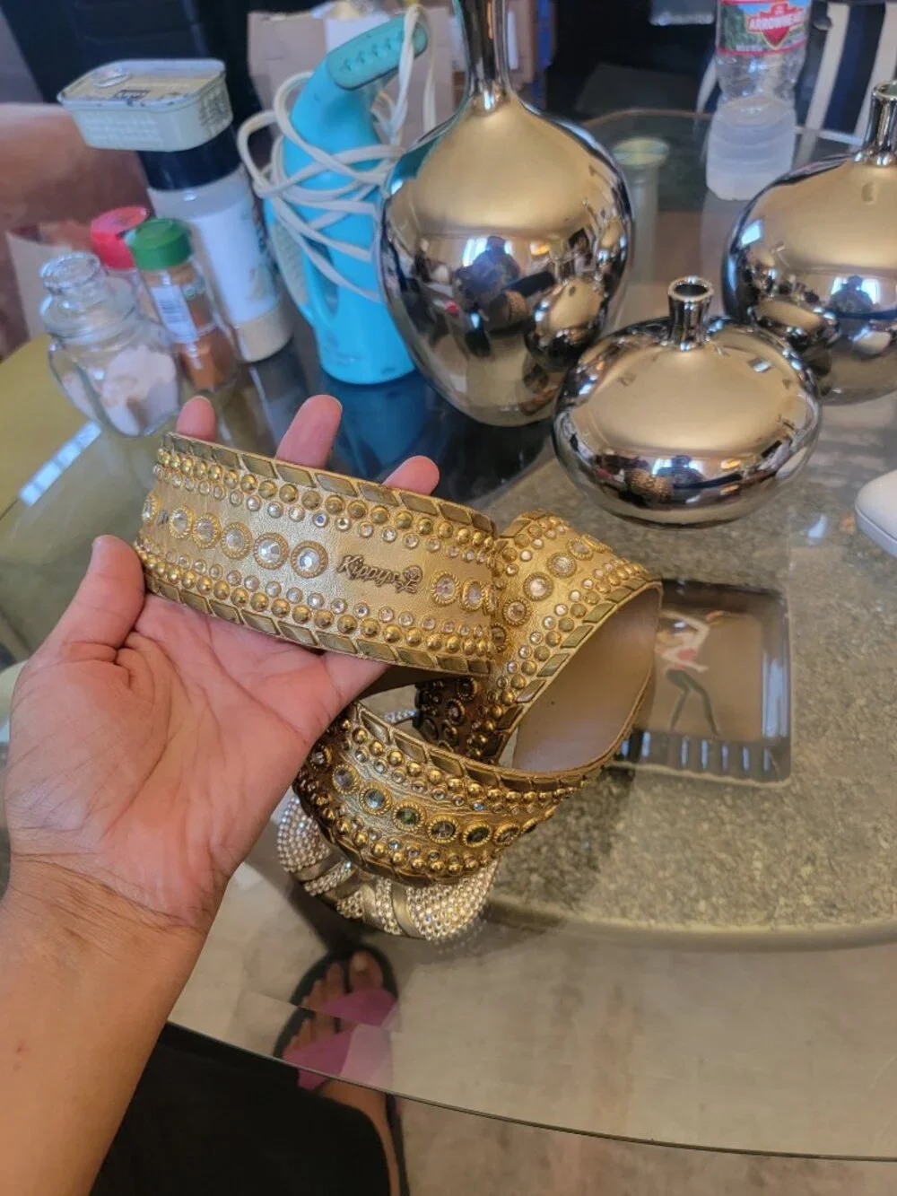 Gold crystal Kippys belt